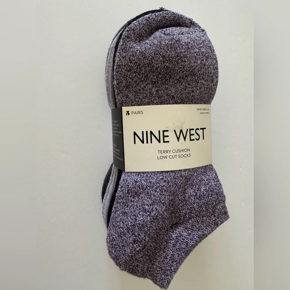 Nine West Terry Cushion Low Cut Socks 5 Pack Neutral Colors Size 5-10 NWT